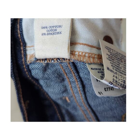 Lands End Men's Canvas Jeans Size 34x32 Slim Leg Stretch Dark Denim Blue - Picture 11 of 11